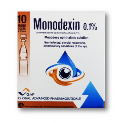 MONODEXIN 0.1% EYE DROPS (DEXAMETHASONE SODIUM PHOSPHATE ) 10 * 0.5 ML SDU